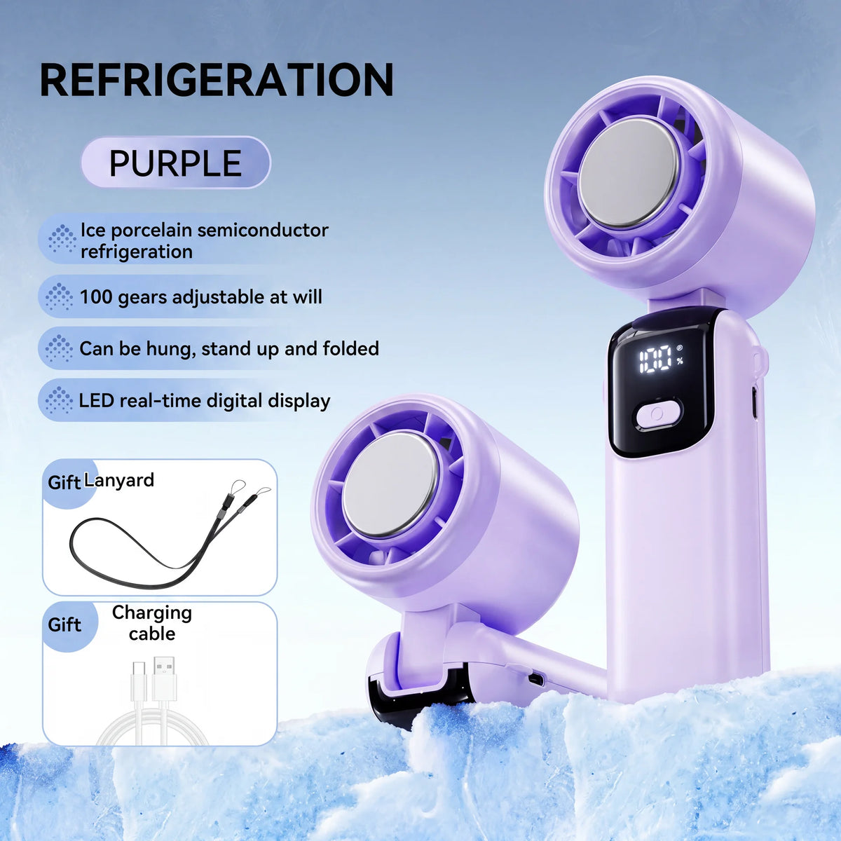 Ventilateur Portatif Turbo Refroidissant -16 °C